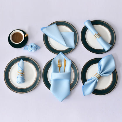 12Pcs 30X30cm Satin Napkin Soft Handkerchief Romantic Wedding Banquet Table Place Napkins Dinner Party Decoration
