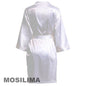 Hochzeit Party Team Braut Robe Mit Schwarz Buchstaben Kimono Satin Pyjamas Brautjungfer Bademantel SP2000