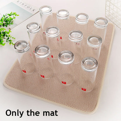 30x40cm Dish Drying Mat In The Cupboard Drying Mats Microfiber Absorbent Table Placemat Non-Slip Heat Resistant Drain Drying Pad