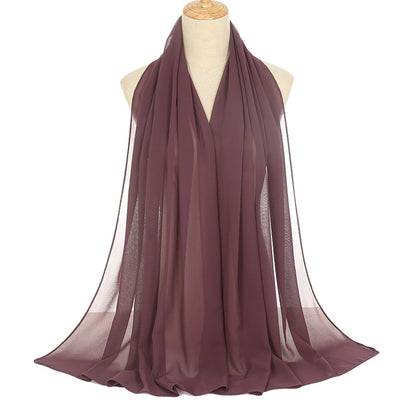 Muslimischer Chiffon Hijab Schal Frauen lange einfarbige Kopf wickel (180*70cm)