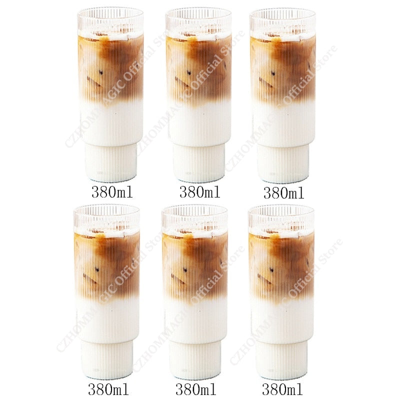 6/4/2/1pcs American coffee cup heat resistant glass mug transparent tea mug water mug for drinking milk beertea juice mug