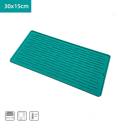 Kitchen Silicone Dish Drying Mat Heat Resistant Draining Tableware Dishwaser Durable Cushion Pad Dinnerware Table Mat Placemat