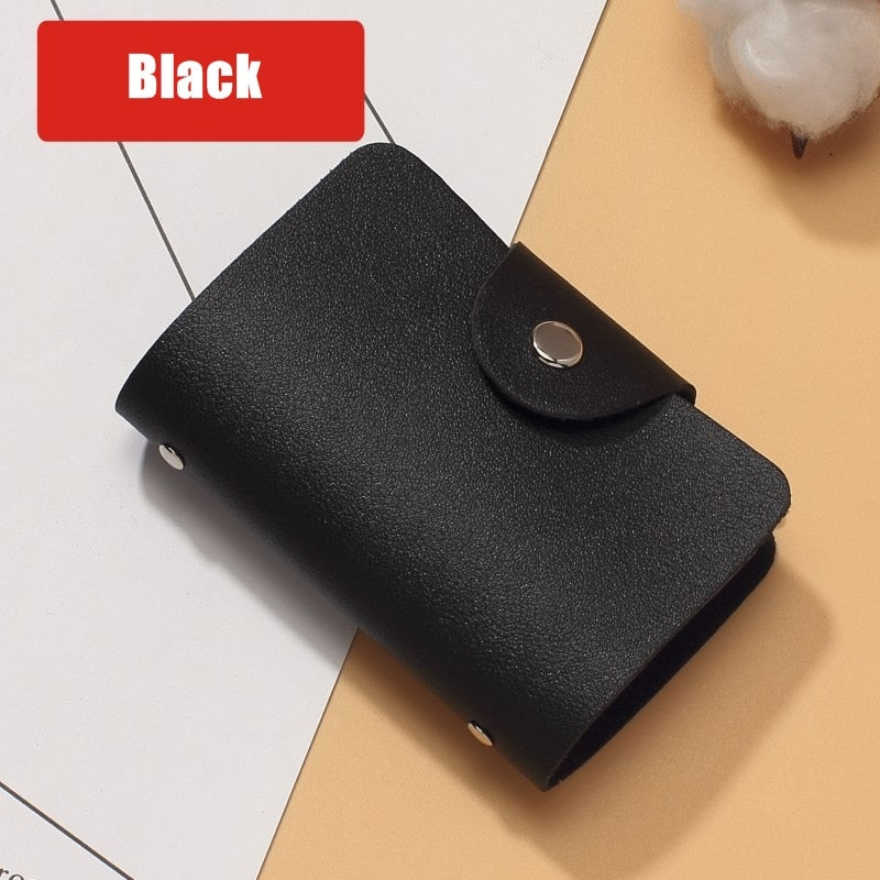 24 Slots Bits Karten halter Tasche einfache einfarbige Tasche Fall Frauen Männer Kredit ausweis Veranstalter Leder Karten inhaber Brieftasche