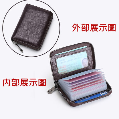 ID Card Holder Bank Credit Bus Cards Cover Anti Degaussing Coin Pocket Wallet Bag Business Zipper Card Holder Organizer