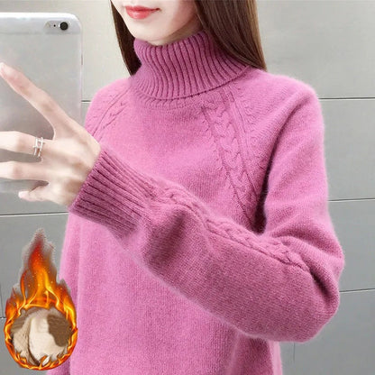 Velvet Knitwear Sweater Pure Color Korean Fluffy