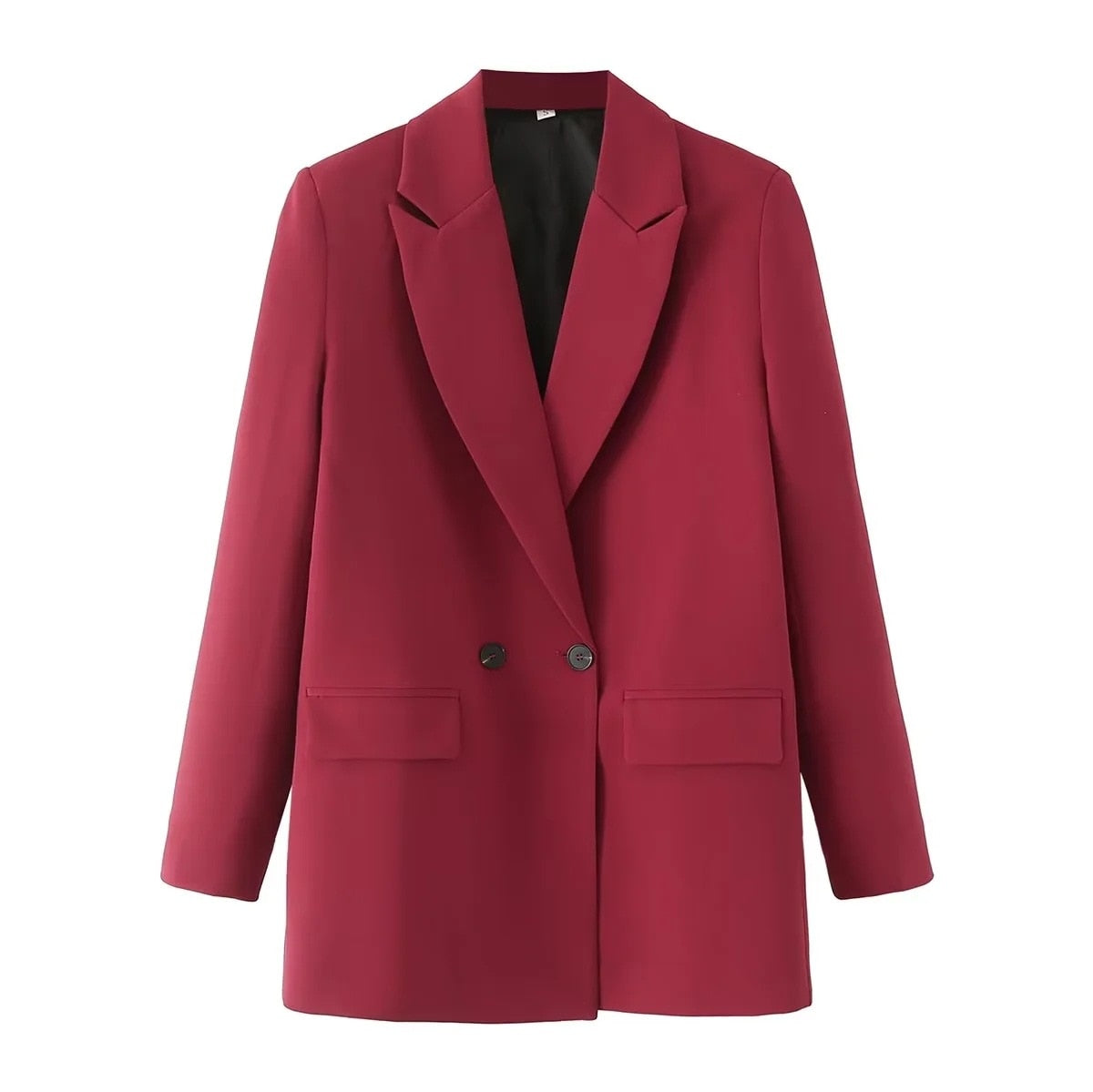 Frauen Chic Büro Dame Zweireiher Blazer Vintage Mantel Mode Kerb Kragen Langarm