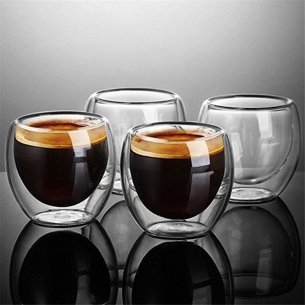 Einfachheit hitze beständige doppelwandige Schuss Wein Bier Glas Espresso Kaffeetasse Tee Set Tasse 80-450ml Tee tasse Gläser kreativ