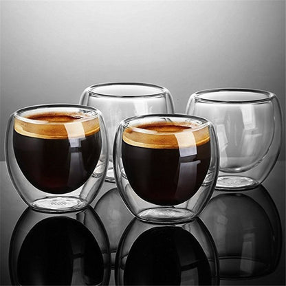 Simplicity heat resistant double wall shot wine beer glass espresso coffee cup tea set cup 80-450ml tea cup glasses creative