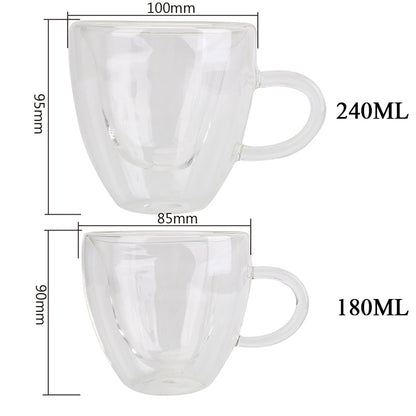 Double Wall High Borosilicate Glass Mug Heat Resistant Tea Milk Lemon Juice Coffee Water Cup Bar Drink Lover Gift Creativity