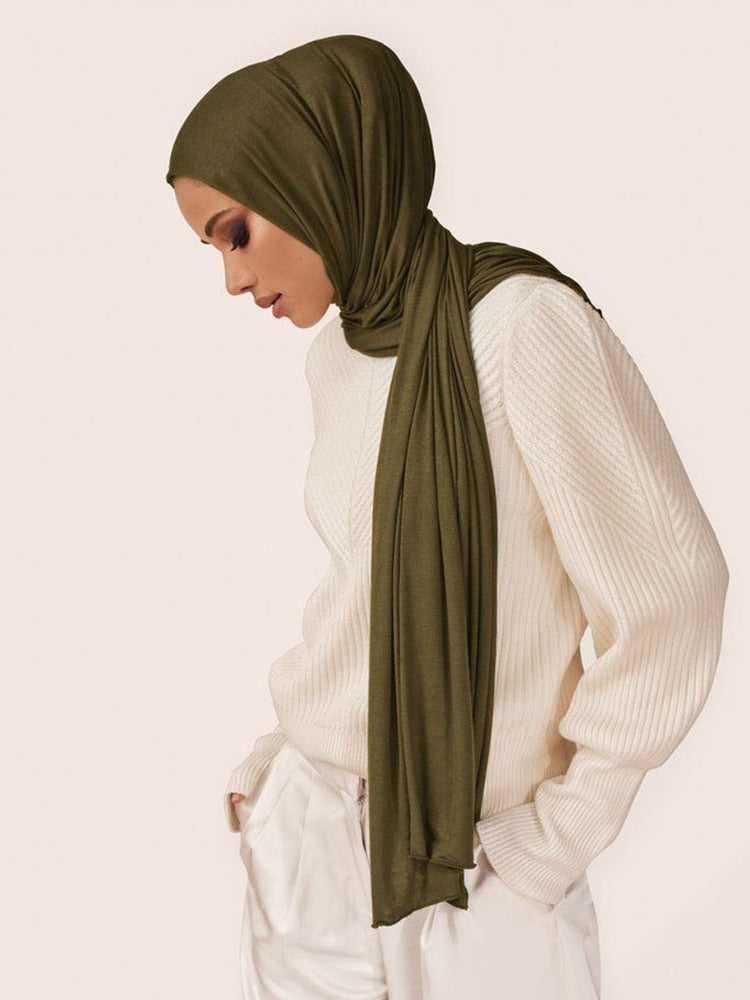 Modal Cotton Jersey Hijab Scarf For Muslim Women Scarf