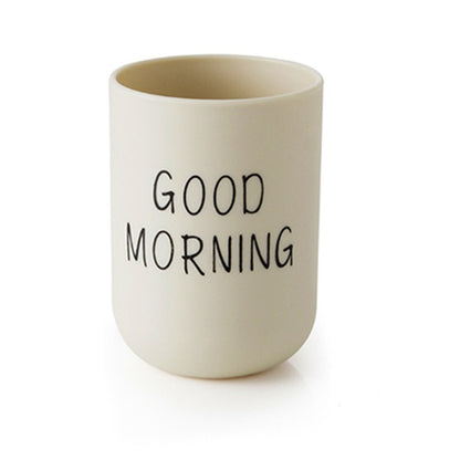 Good Morning Mouthwash Cup Bathroom Mug Toothbrush Toothpaste Holder Cup Travel Wash Cup Water Mug Bathroom Accessories