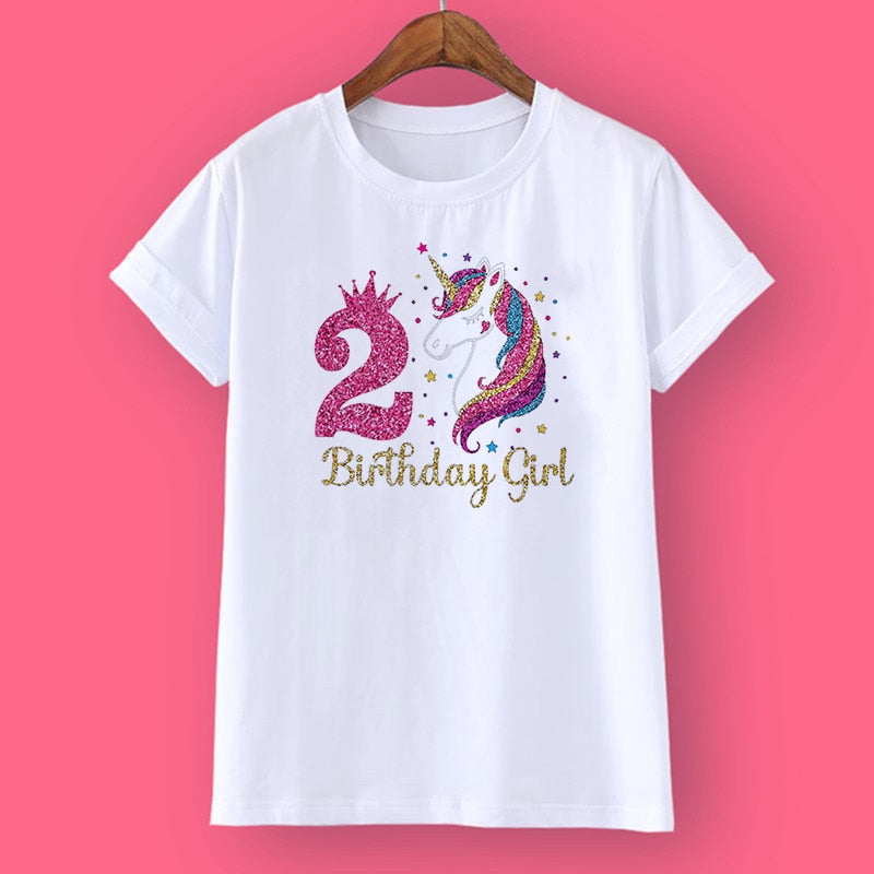 Unicorn Birthday Shirt 1-12 Birthday T-Shirt Wild