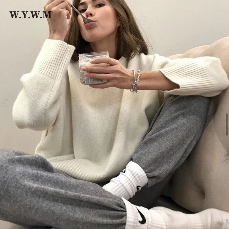 Cashmere Elegant Women Sweater Oversized Knitted Basic