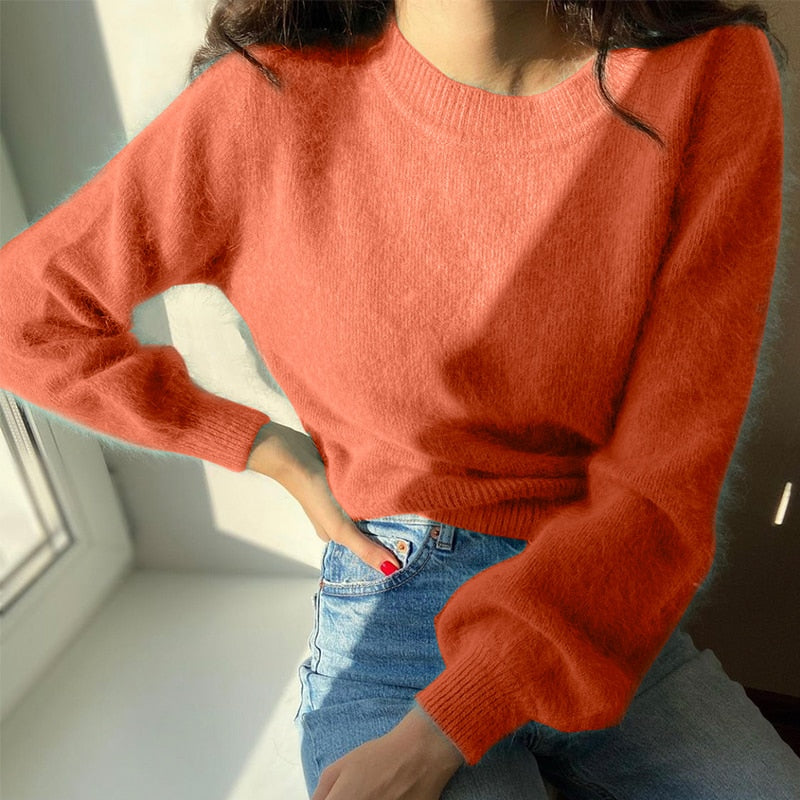 Soft Loose Knitted Cashmere Sweater Women 2023 New