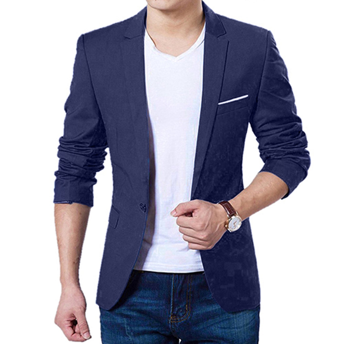 Men Blazer Slim Autumn Suit Blazer Business Formal Party