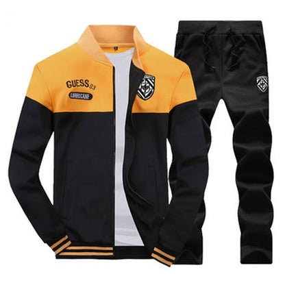 Trainingsanzüge Männer Polyester Sweatshirt Sport Fleece 2023 Turnhallen Frühling Jacke + Hosen Casual männer Verfolgen Anzug Sportswear Fitness