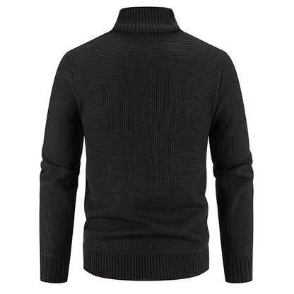 Winter Thick Fleece Cardigan Men Warm Sweatercoat Fashion Patchwork