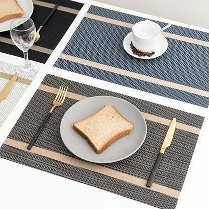 Set of 4 PVC Placemat for Dining Table Mat Set Linen Place Mat Accessories Cup Wine Decorative Mat Placemats for table