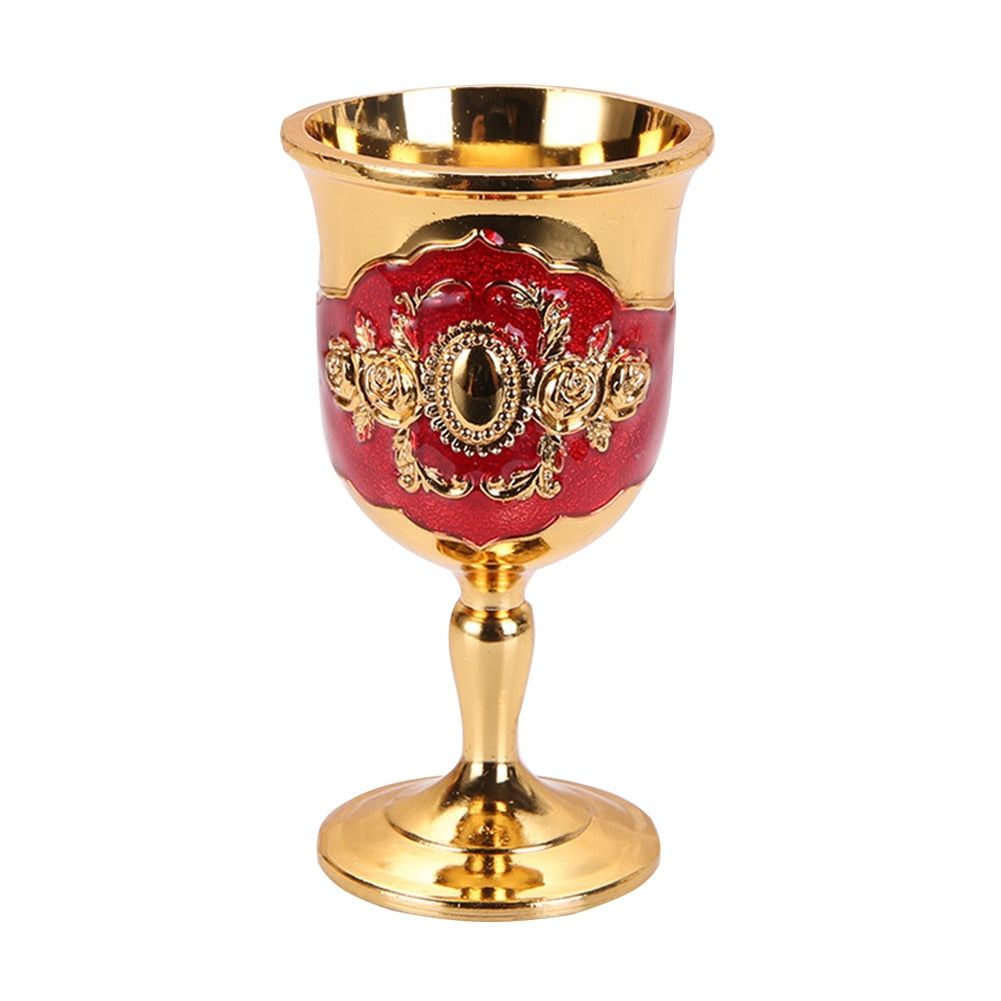 30/40ML Aluminum Alloy Glasses Retro Tableware Goblet Vintage European Style Spirit Champagne Glasses Bar Home Decor