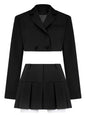 Two Piece Sets Women's Fall Outfits 2023 New Black Matching Sets With Skirt And Blazer