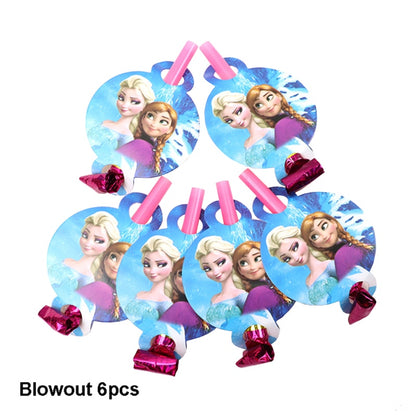 Frozen Anna Elsa Princess Birthday Party Decorations Kids Disposable Tableware Plates Cups Napkins Balloons Baby Party Supplies