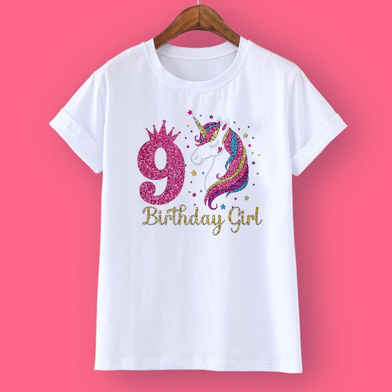 Unicorn Birthday Shirt 1-12 Birthday T-Shirt Wild