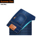 Classic Style Men Brand Jeans Business Casual Stretch Slim Denim Pants Light Blue Black Trousers Male