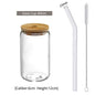 550ml/400ml Glass Cup With Lid and Straw Transparent Bubble Tea Cup Juice Glass Beer Can Milk Mocha Cups Breakfast Mug Drink