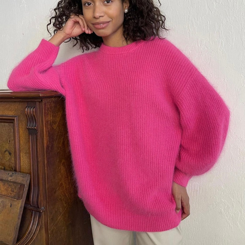 Weiche Lose Gestrickte Kaschmir Pullover Frauen 2023 Neue