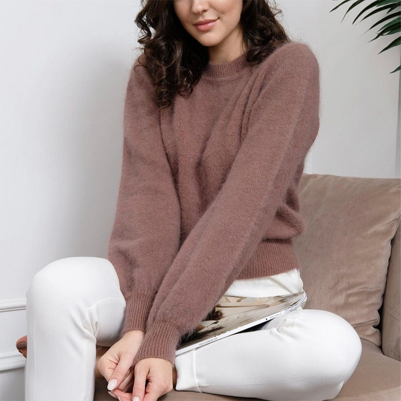 Soft Loose Knitted Cashmere Sweater Women 2023 New