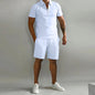 Sommer Kurzarm dünne Polos hirt Sport Shorts 2 Stück neue Herren Trainings anzug Anzug Männer solide Set lässig Jogging Sportswear