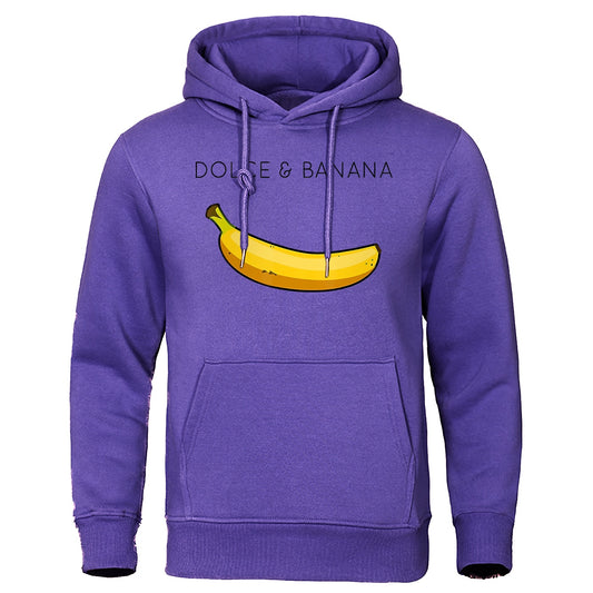 Dolce & Banana Druck männer Sweatshirt Mode Beiläufige Hoodies Herbst Lose Pullover Tops Tasche