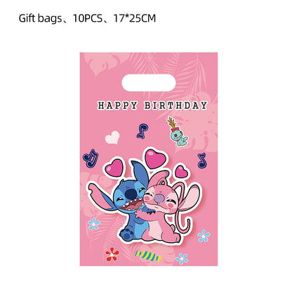 Disney Stich Partei Liefert Papier Servietten Tischdecke Platte Ballon Rosa Engel Thema Baby Dusche Mädchen Geburtstag Party Dekoration