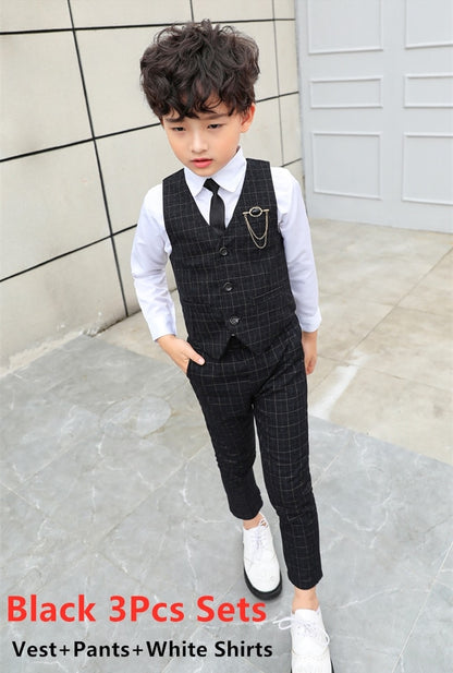 Blazer Kids Vest Wedding Clothing Set Toddler Formal Dress Suit