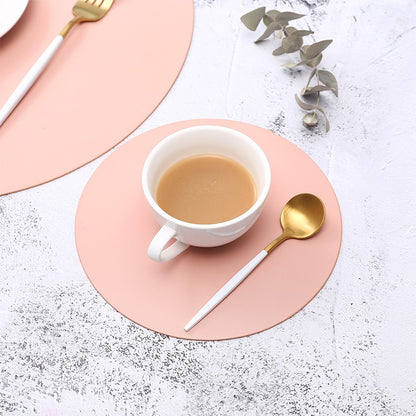 Insulation Oilproof Leather Placemat Western Food Dining Tableware Table Mat Pads Bowl Cup Coaster Kitchen Accessories