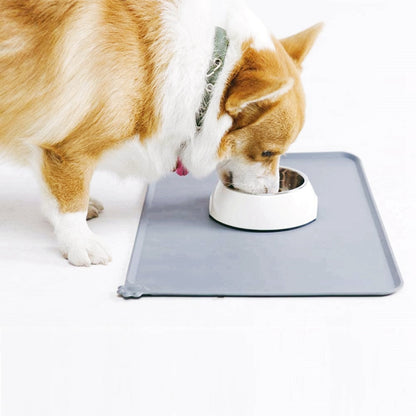 Silicone Dog Cat Bowl Mat with High Lips Non-Stick Waterproof Food Feeding Pad Puppy Feeder Tray Water Cushion Placemat