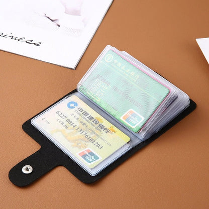 24 Slots Bits Card holder Bag simple solid color bag case women men credit id organizer leather card holder wallet