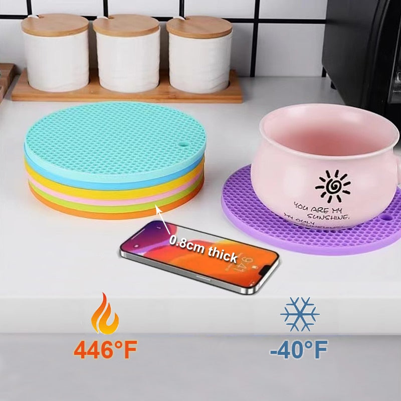 25 Styles Silicone mat 230 °c heat resistant Potholder Dining Table Placemat non-slip pot holder cup coaster kitchen accessories