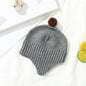 Children's hat wool hat male and female baby ear protection fluffy ball