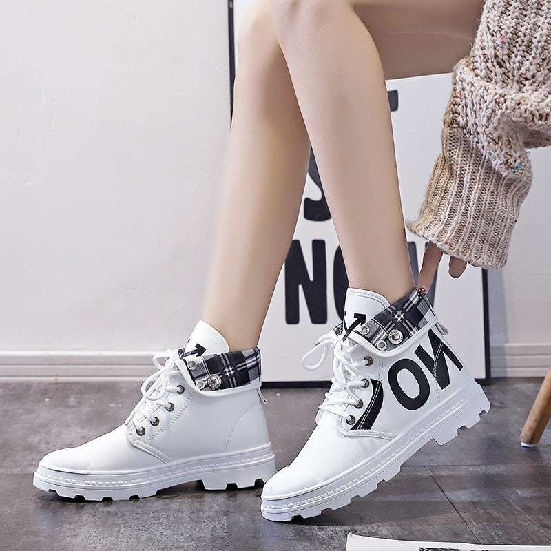 New All Match High Top Girls Canvas Short Boots Women's Shoes