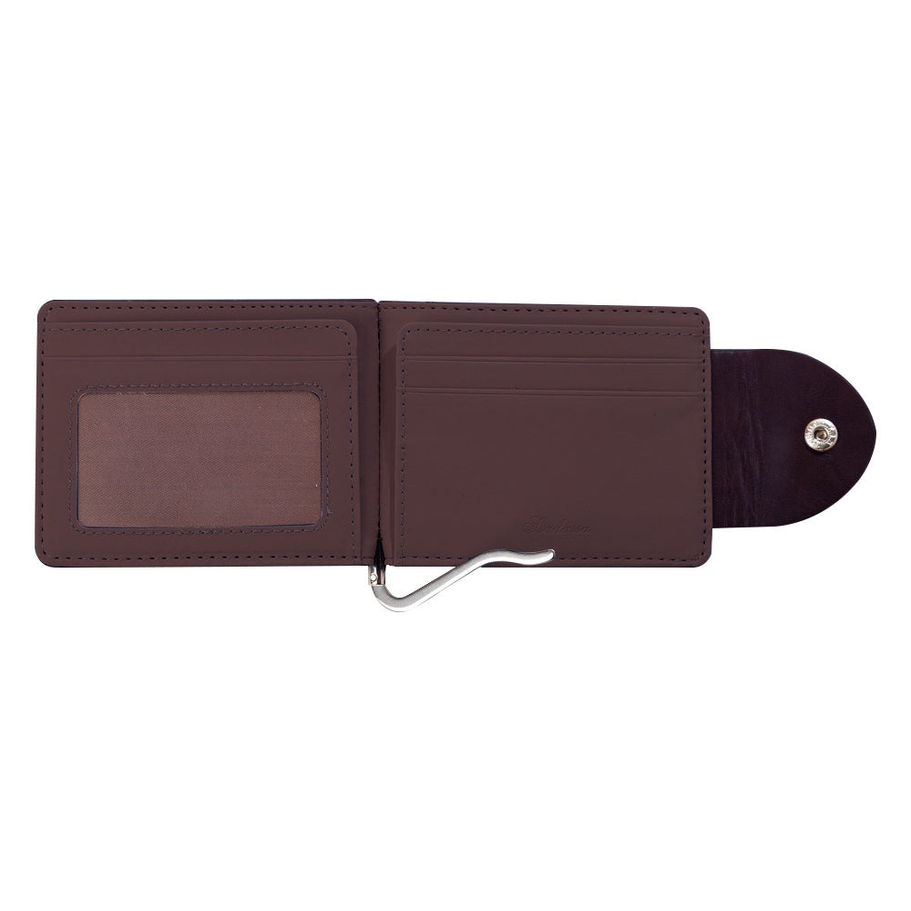 Fashionable short men's wallet made of PU leather