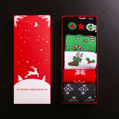 Christmas socks made of pure cotton in medium size in gift box