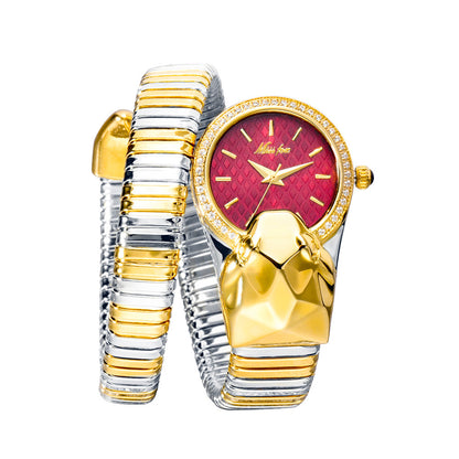 Diamond-studded snake watch in fashion trend for women