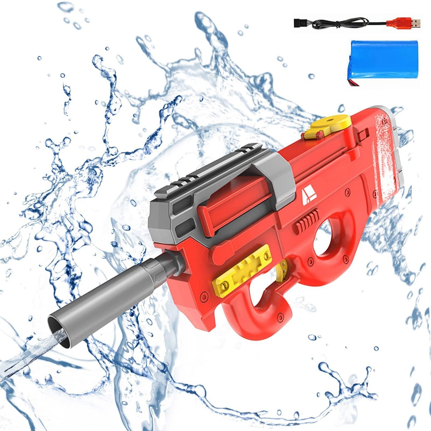 New P90 Electric Water Gun High-Tech Kids Toy Outdoor Beach Pool Large Capacity Summer Gel Blasting Water Gun for Adults