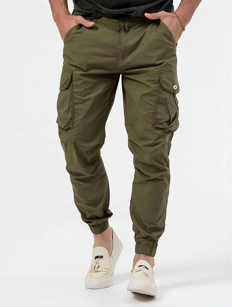 Men's three-dimensional pocket woven cargo pants