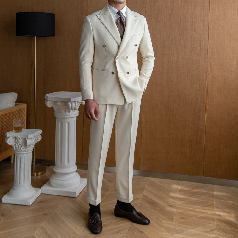 Slim double-breasted men's suit