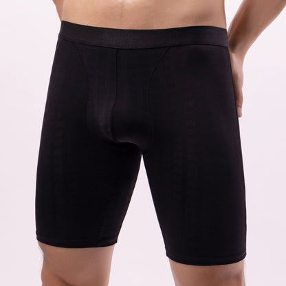 Sommer-Anti-Verschleiß-Bein-Eisseide-Männer-atmungsaktive Lauf-Plus-Size-verlängerte dünne Mesh-Boxershorts
