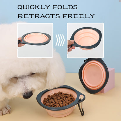 Zusammenklappbare Hundenäpfe für die Reise zusammenklappbarer Silikon-Hundenapf faltbare, erweiterbare Becherschale für kleine Haustiere