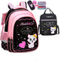 Children's school backpack with cute cat pattern