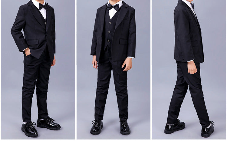 Black suit for kids boy suit flower girl suit wedding show